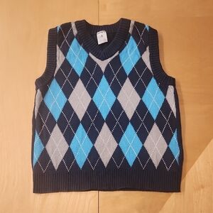 Carters- Boys Argyle Sweater LVest - Blue and Gray. Size 4
